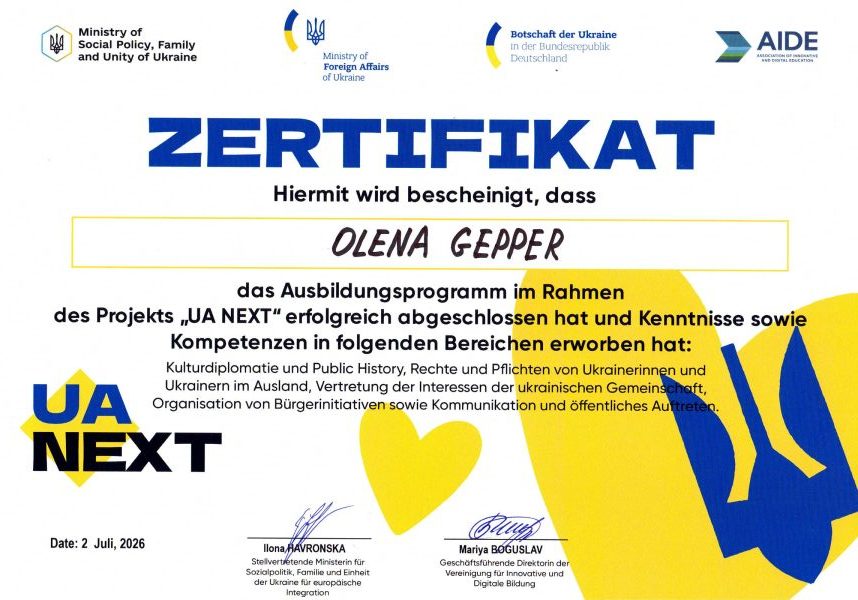 Dialogkraft Europa Project Manager Completes UA NEXT Programme